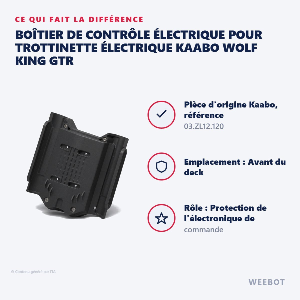Boîtier de Contrôle Électrique pour Trottinette Électrique Kaabo Wolf King GTR - Weebot