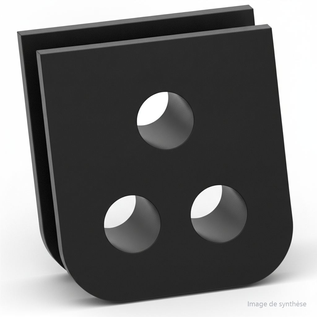 Modélisation 3D d'un bouchon passe-câble orange à trois trous pour le deck arrière de la Dualtron Popular