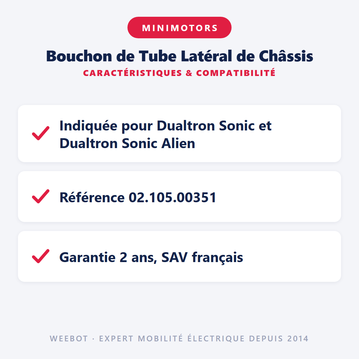 Bouchon de Tube Latéral de Châssis : caractéristiques et compatibilité