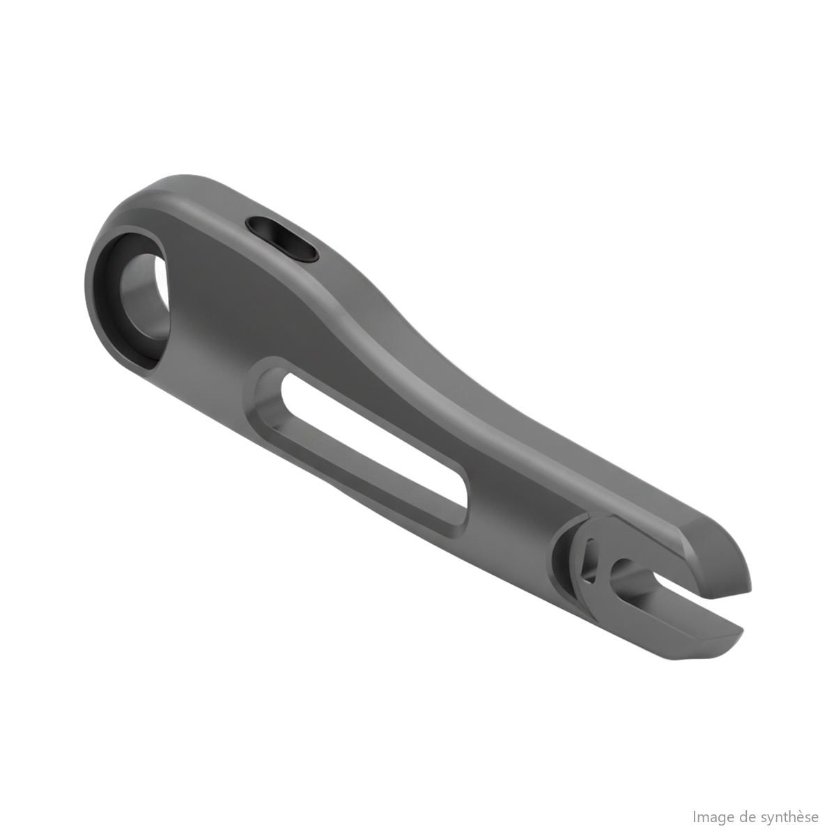 Dessin technique d'un bras de suspension avant droit pour trottinette Dualtron Compact