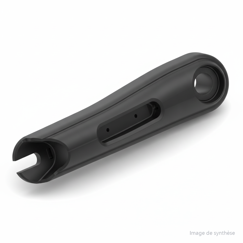 Schéma d'un bras de suspension avant gauche noir pour trottinette électrique Dualtron