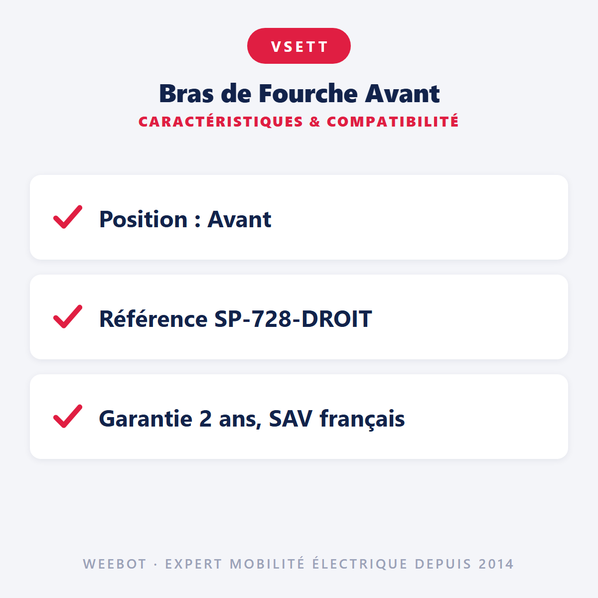 Bras de Fourche Avant : caractéristiques et compatibilité