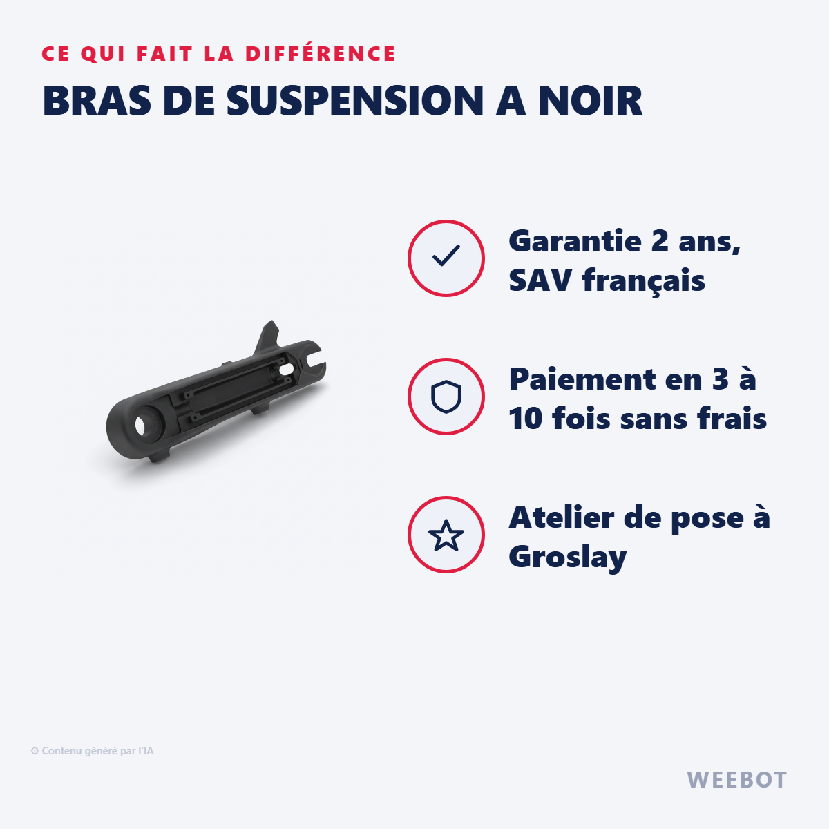 Bras de Suspension A Noir : les points forts