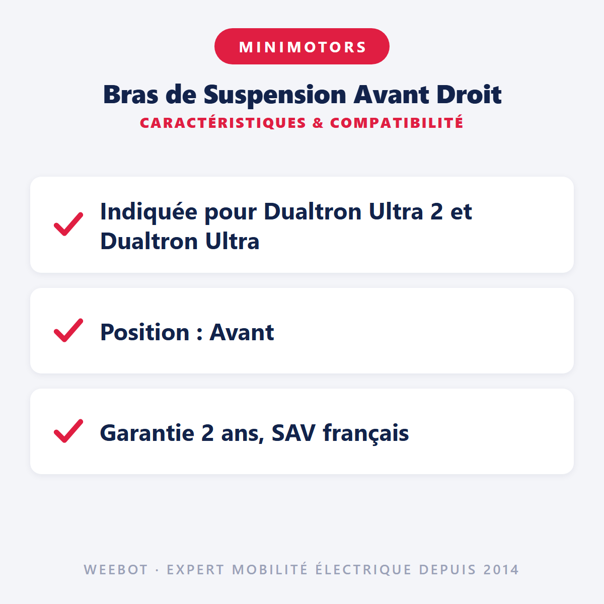 Bras de Suspension Avant Droit : caractéristiques et compatibilité