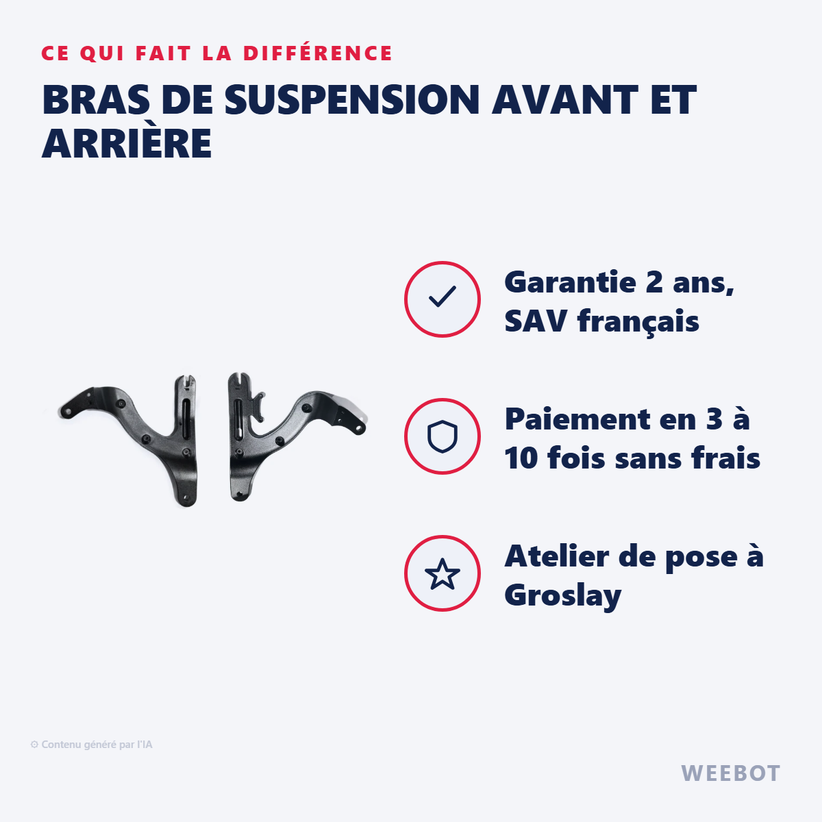 Bras de Suspension Avant et Arrière : les points forts