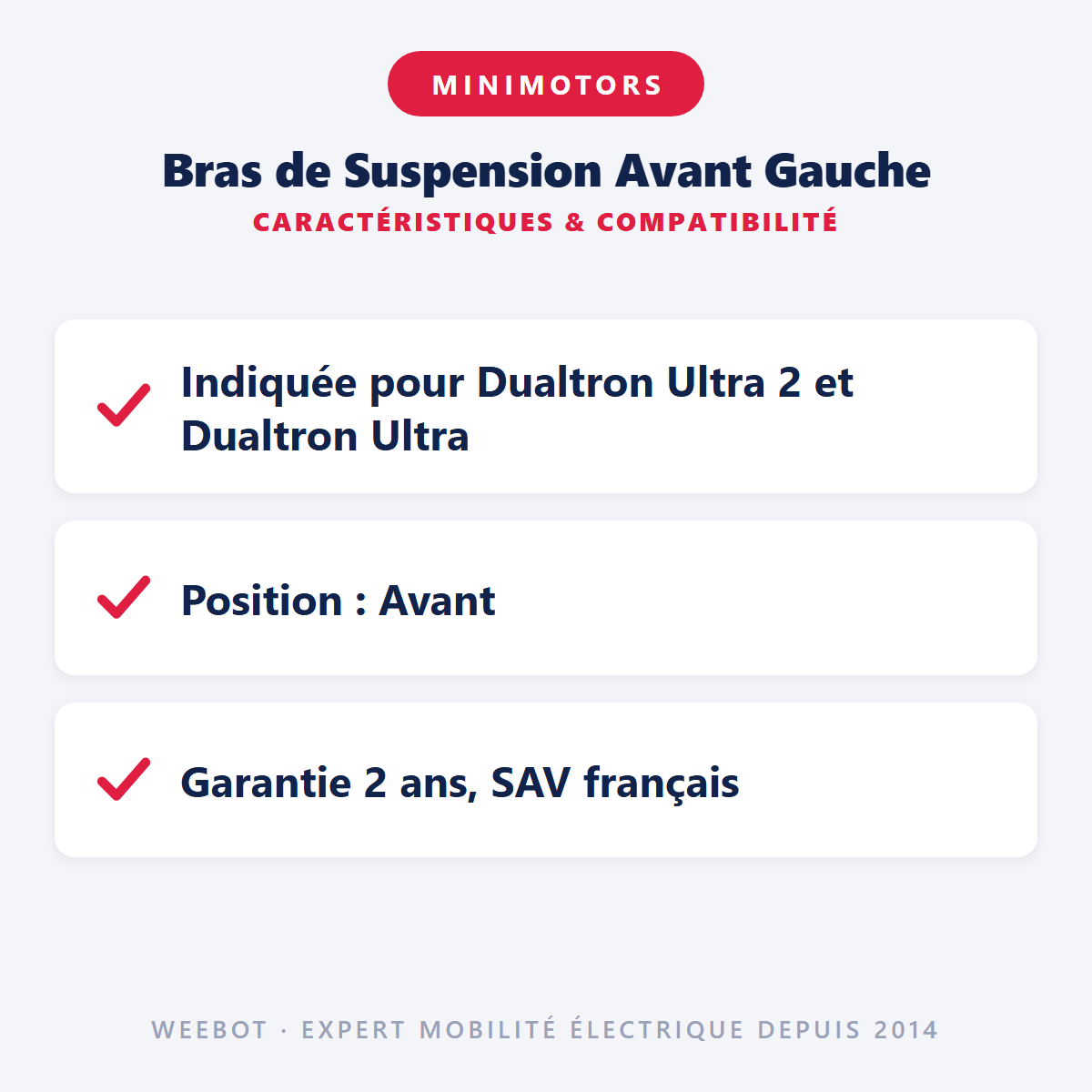 Bras de Suspension Avant Gauche : caractéristiques et compatibilité