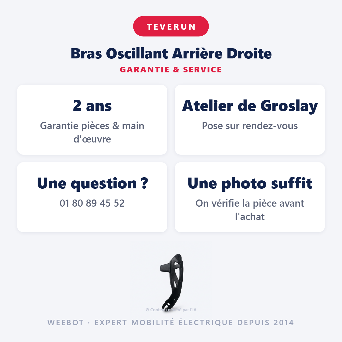 Bras Oscillant Arrière Droite : garantie 2 ans et service après-vente