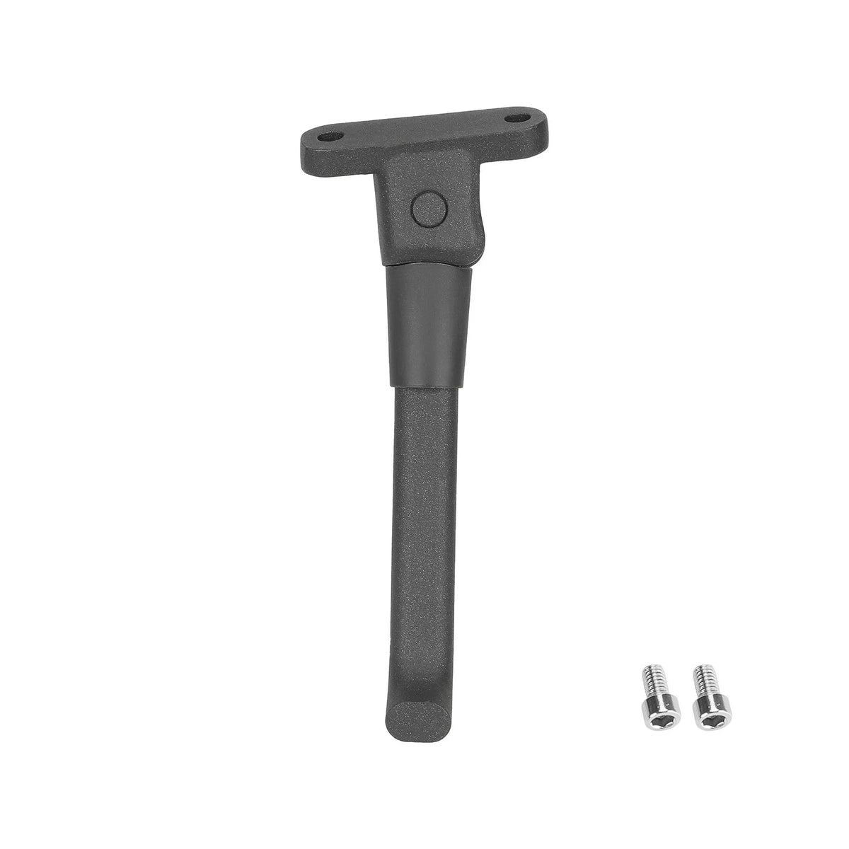 Béquille noire pour trottinette électrique avec deux vis de fixation