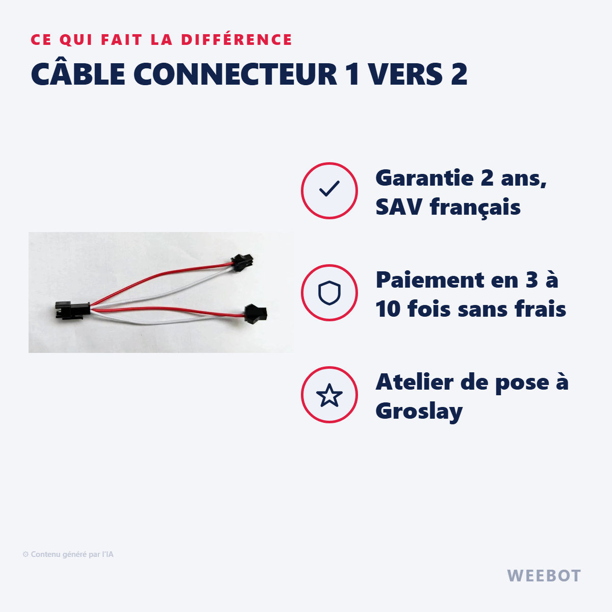 Câble Connecteur 1 Vers 2 : les points forts