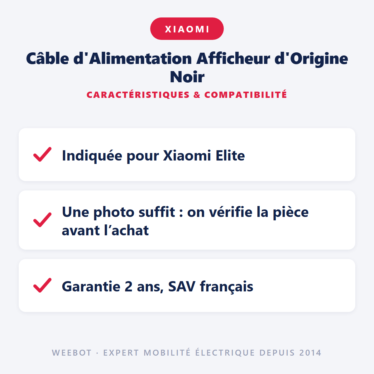 Câble d'Alimentation Afficheur d'Origine Noir : caractéristiques et compatibilité