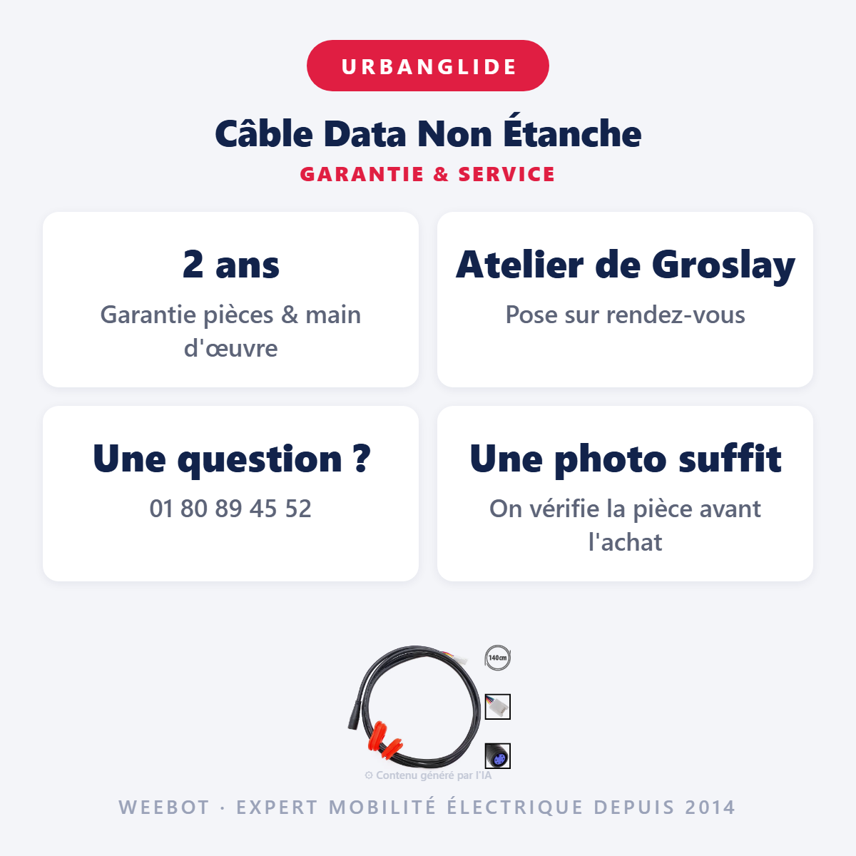 Câble Data Non Étanche : garantie 2 ans et service après-vente