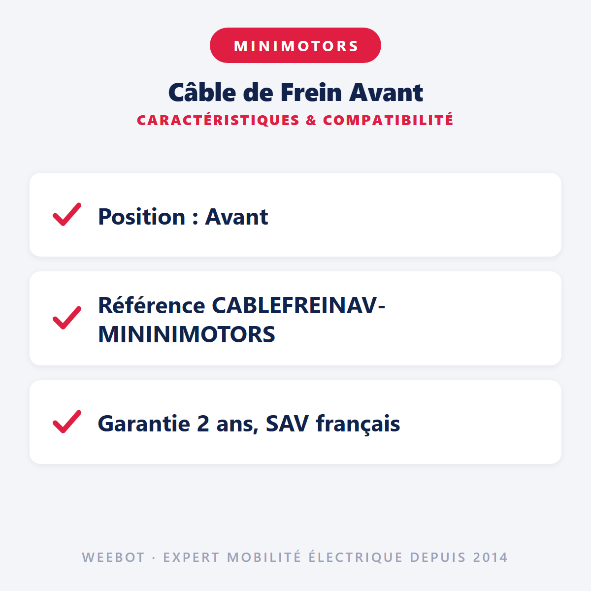 Câble de Frein Avant : caractéristiques et compatibilité