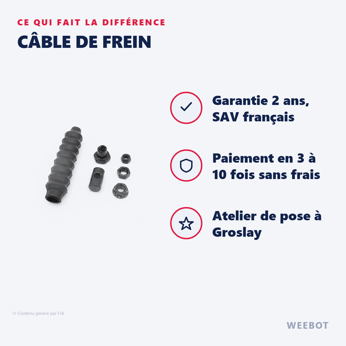Câble de Frein pour Trottinette Électrique Ninebot Max G30 - Weebot
