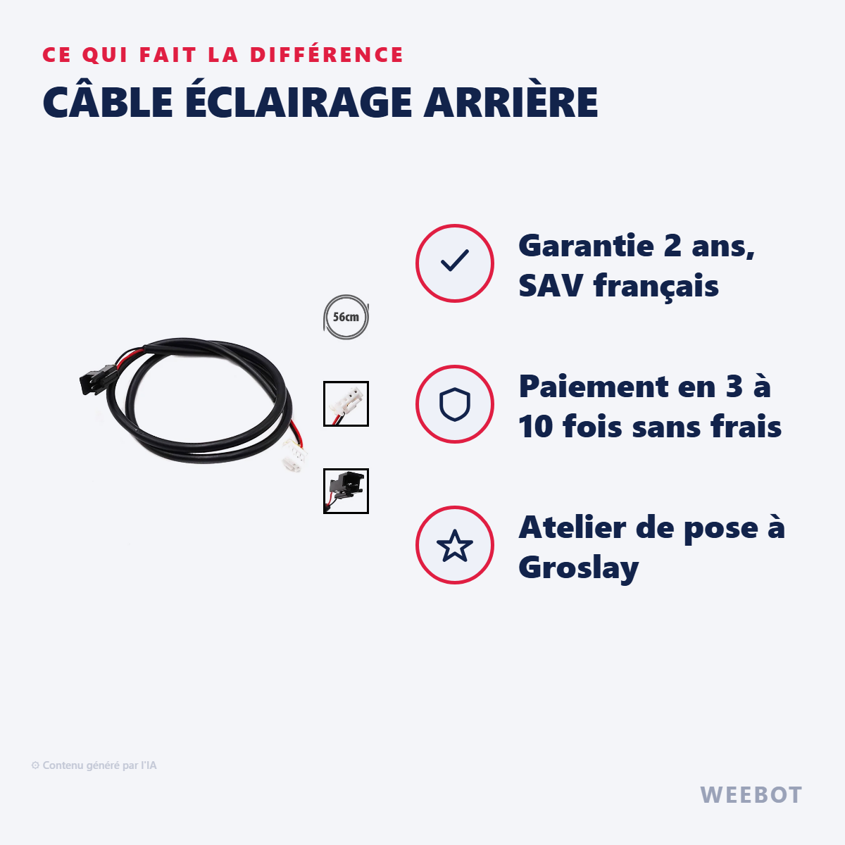 Câble Éclairage Arrière : les points forts