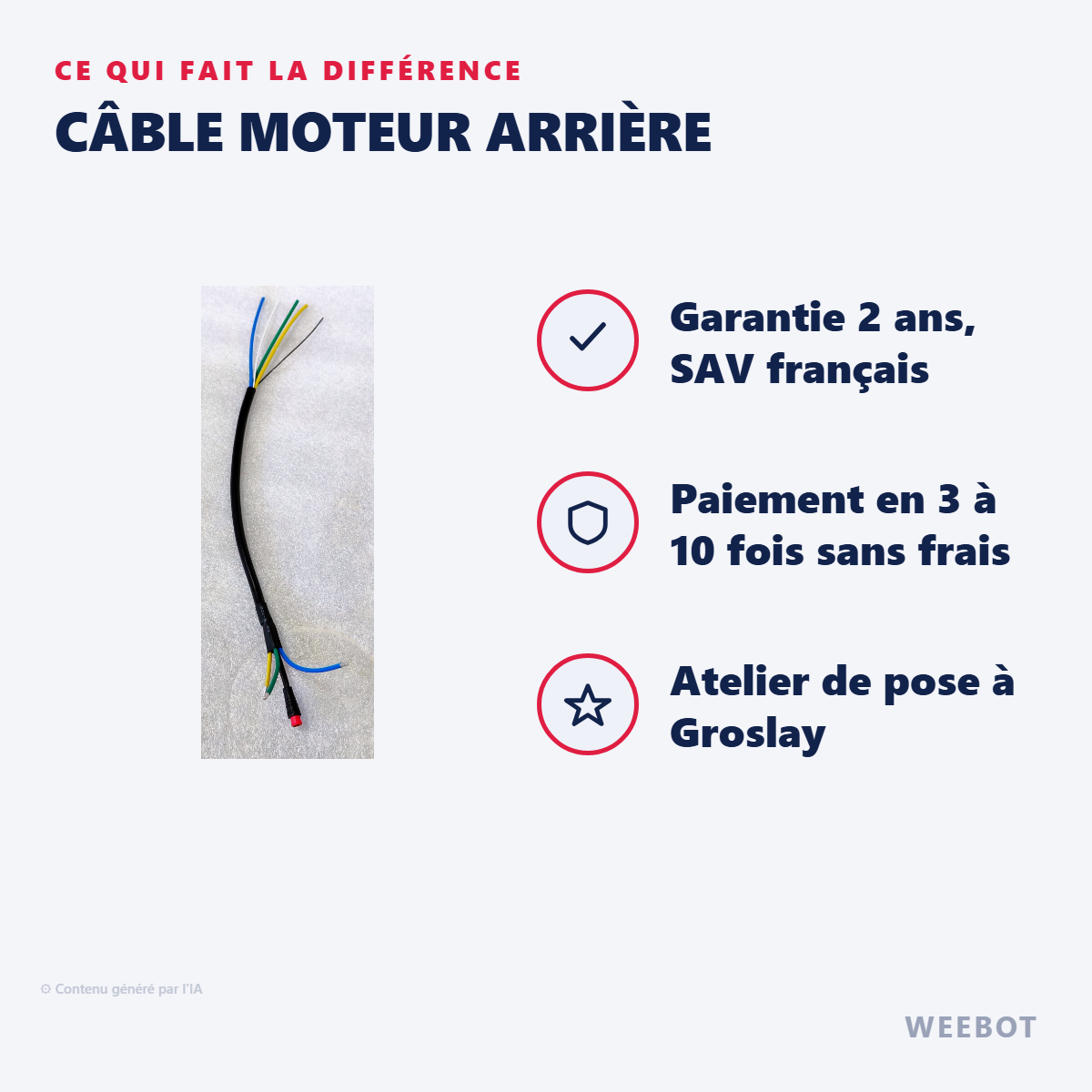 Câble Moteur Arrière : les points forts