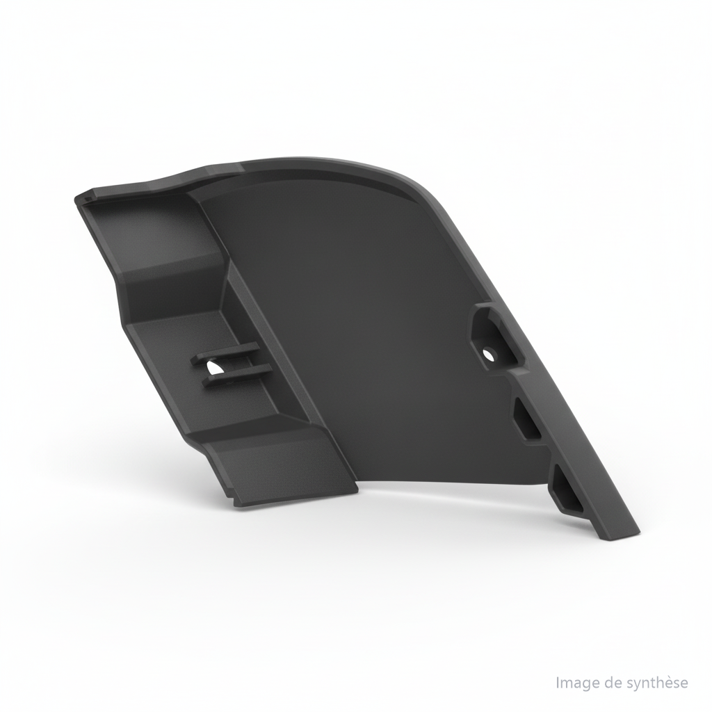 Dessin technique du cache de bloc de pliage droit pour trottinette électrique Dualtron Dolphin