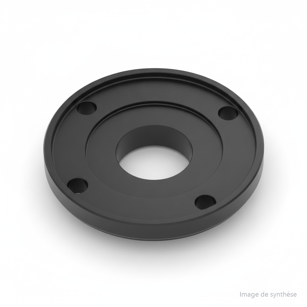 Illustration d'un cache latéral de suspension avant rond à trous de fixation