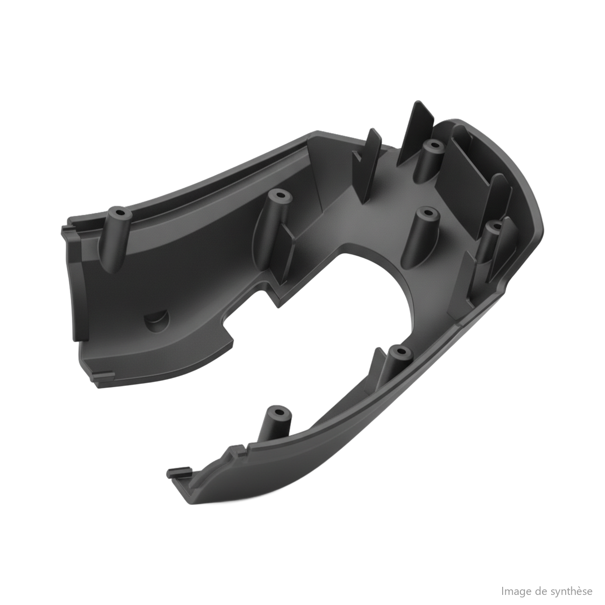 Dessin schématique de l'intérieur du cache inférieur de cale-pied arrière pour Dualtron Dolphin