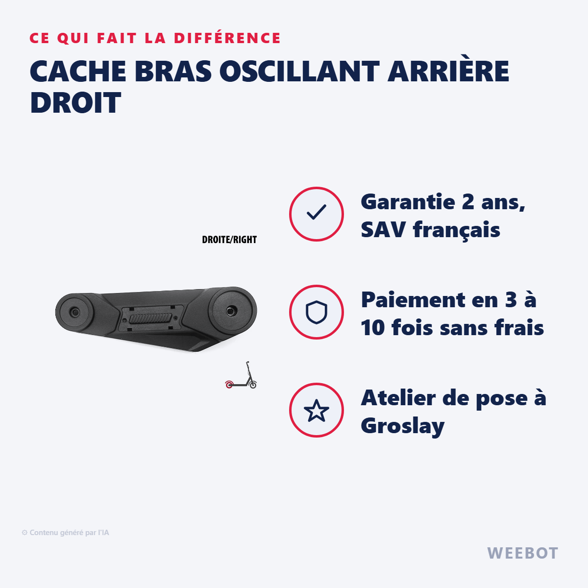 Cache Bras Oscillant Arrière Droit : les points forts