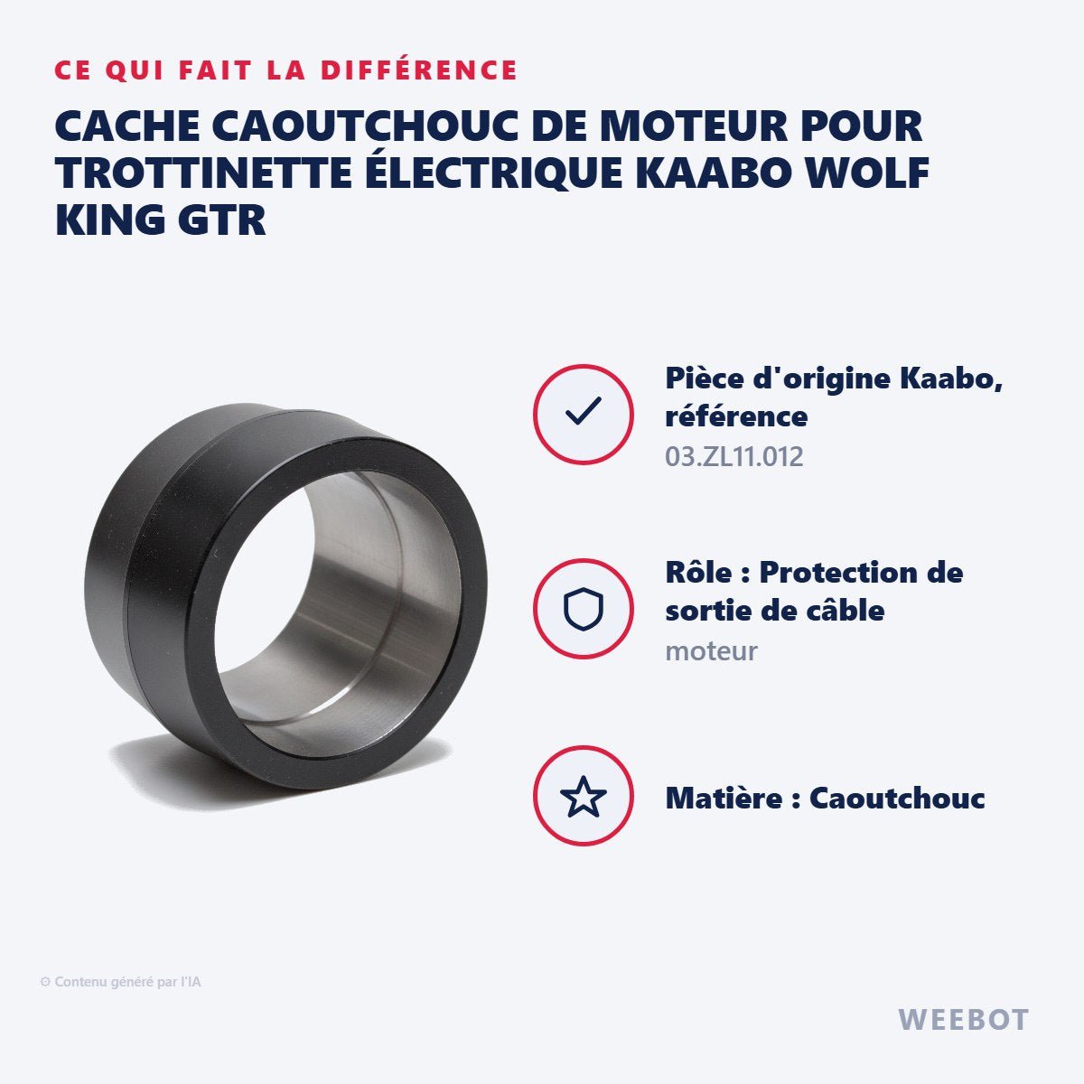 Cache Caoutchouc de Moteur pour Trottinette Électrique Kaabo Wolf King GTR - Weebot