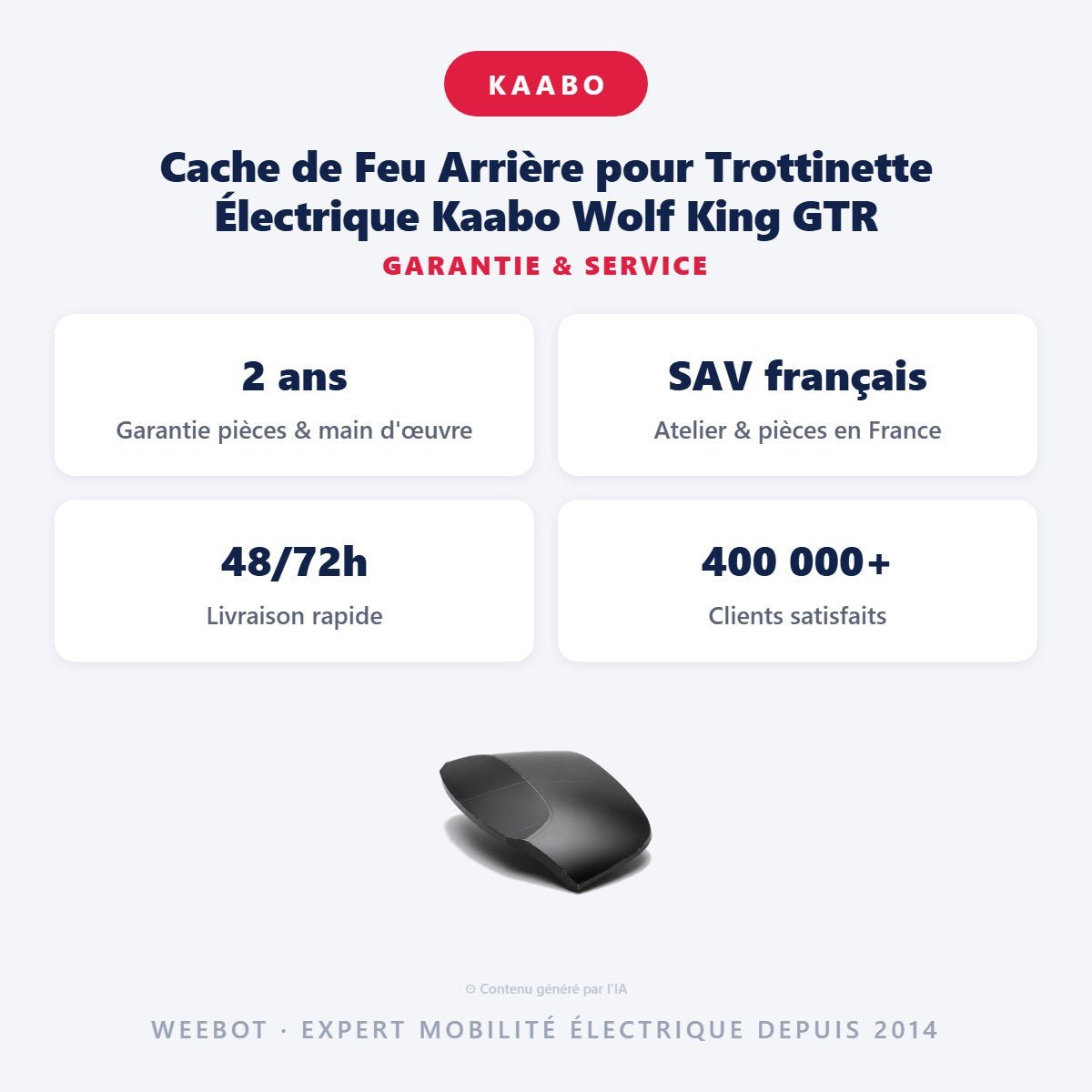Cache de Feu Arrière pour Trottinette Électrique Kaabo Wolf King GTR - Weebot