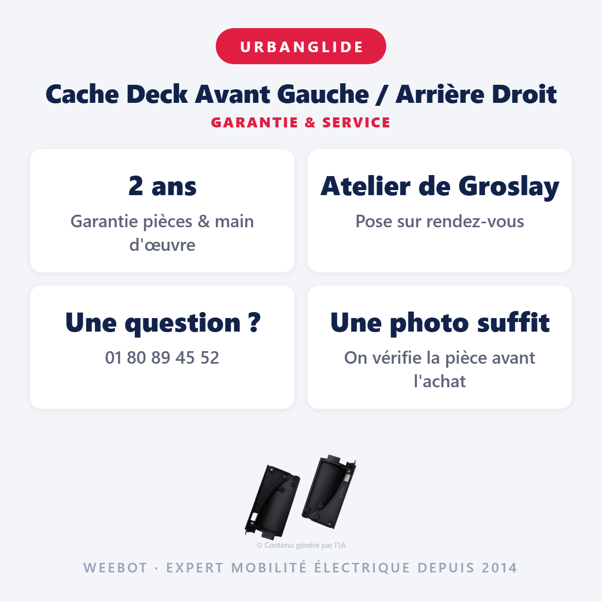 Cache Deck Avant Gauche / Arrière Droit : garantie 2 ans et service après-vente