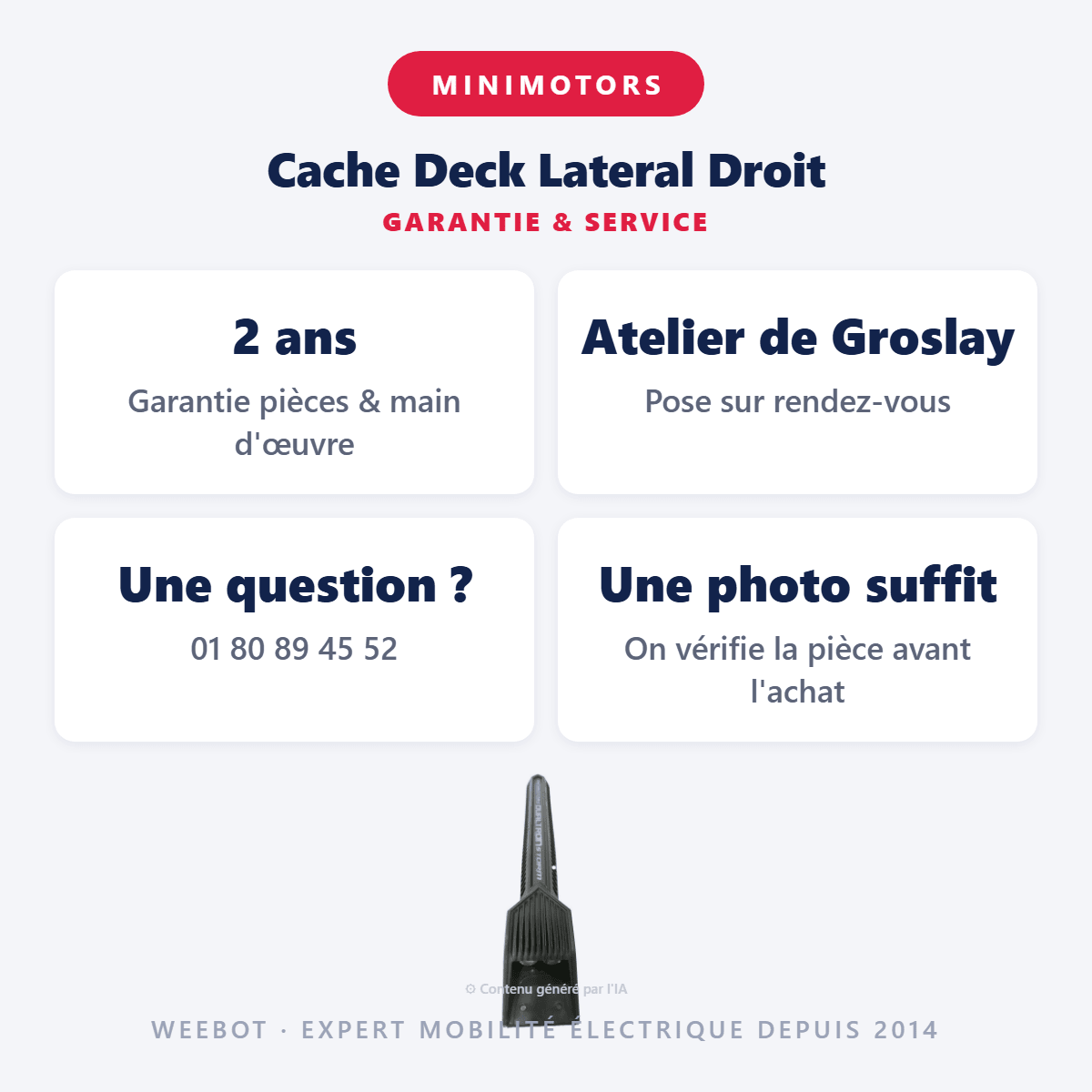 Cache Deck Lateral Droit pour Trottinette Electrique Dualtron Storm - Weebot