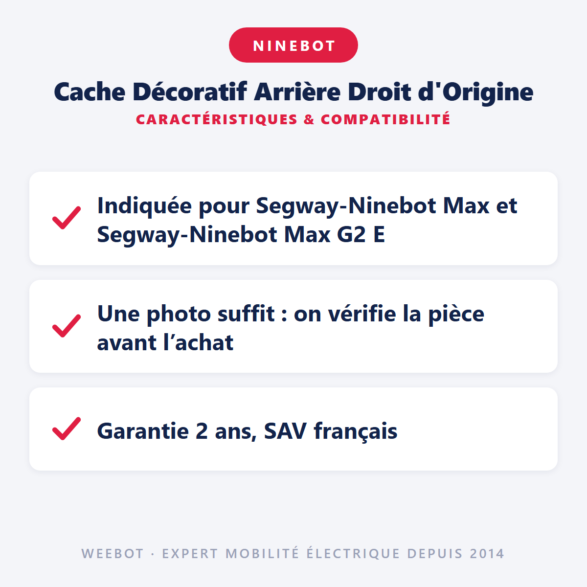 Cache Décoratif Arrière Droit d'Origine : caractéristiques et compatibilité