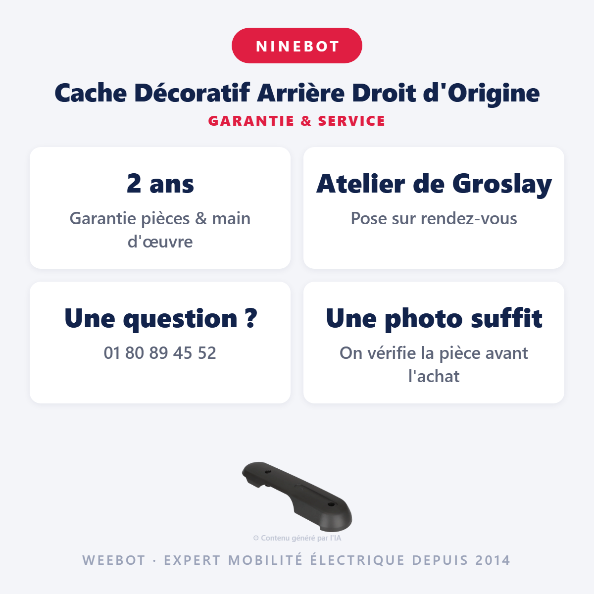 Cache Décoratif Arrière Droit d'Origine : garantie 2 ans et service après-vente