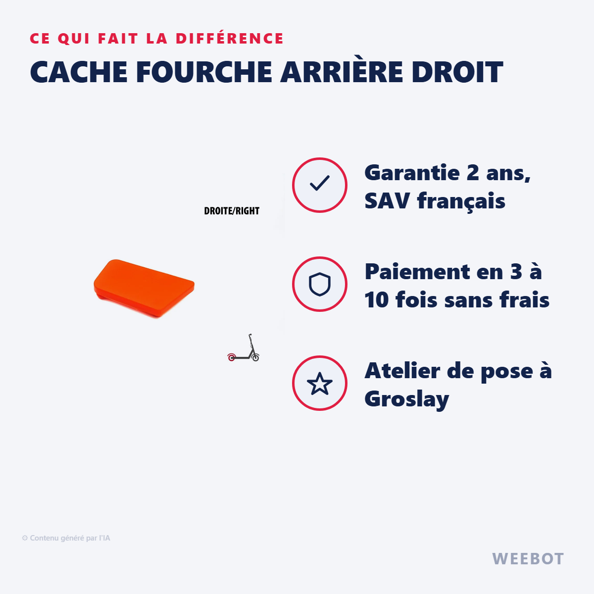 Cache Fourche Arrière Droit : les points forts