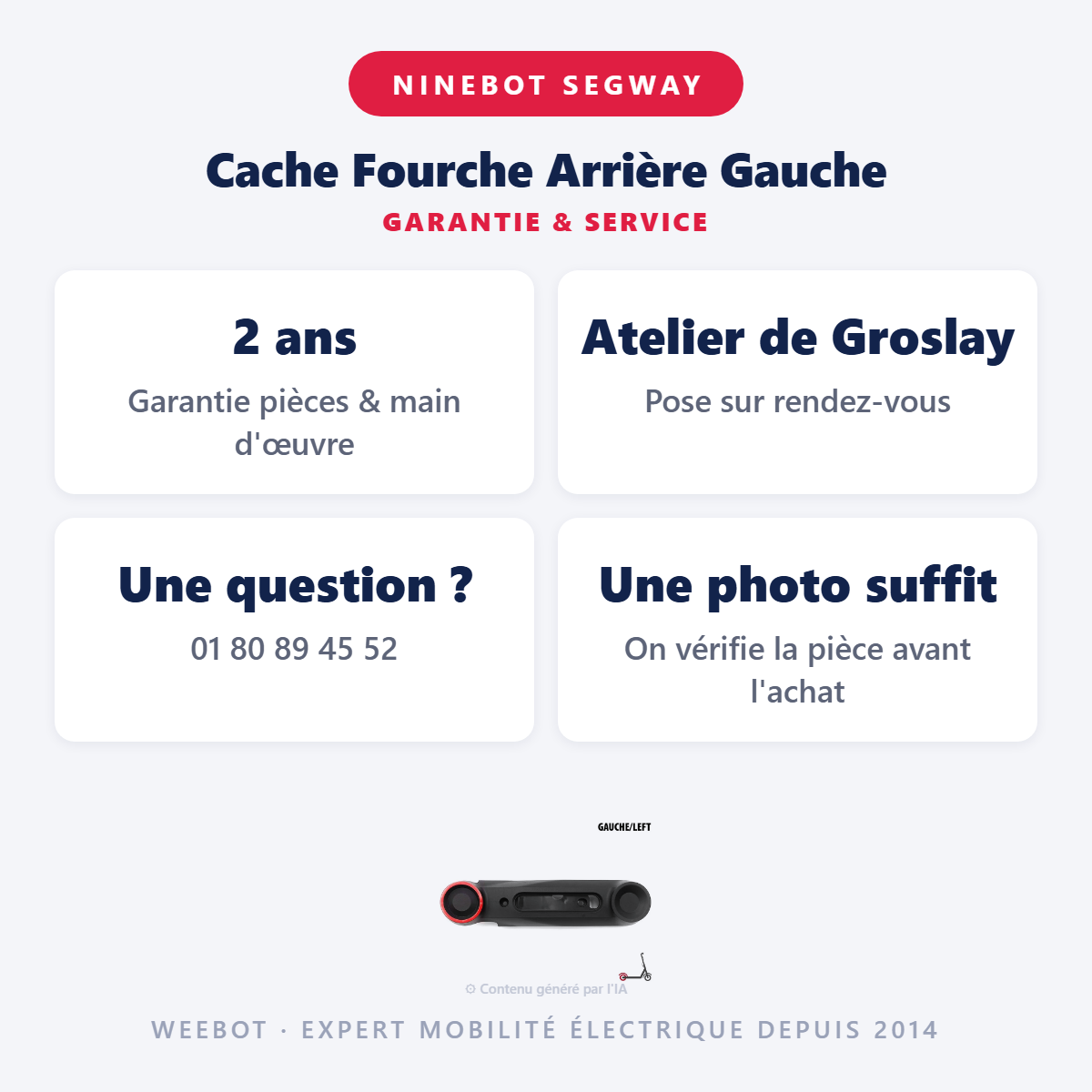 Cache Fourche Arrière Gauche : garantie 2 ans et service après-vente