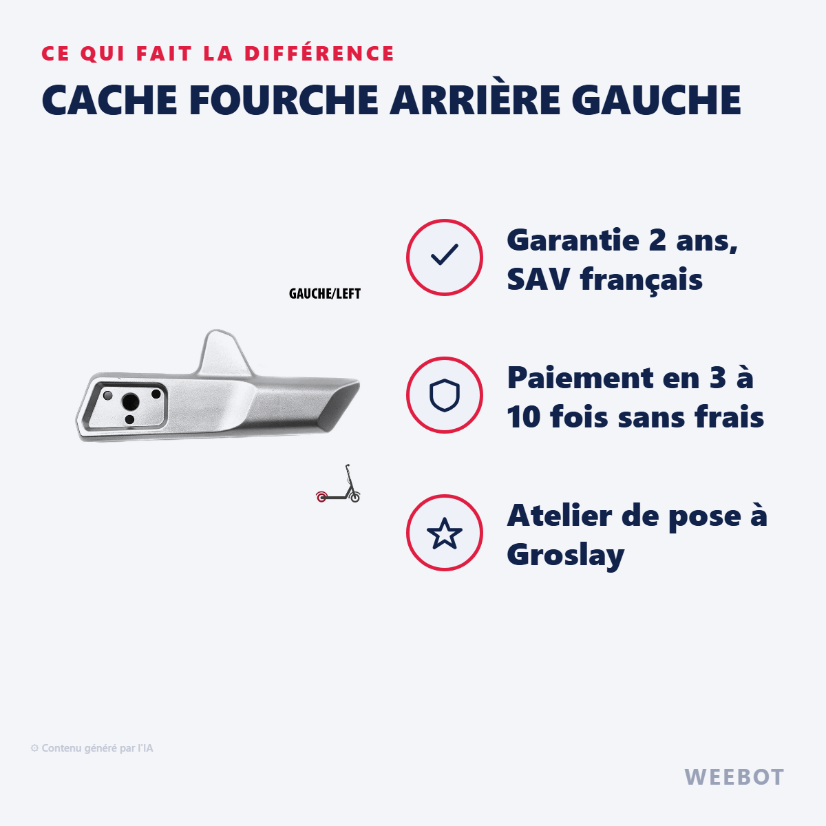 Cache Fourche Arrière Gauche : les points forts