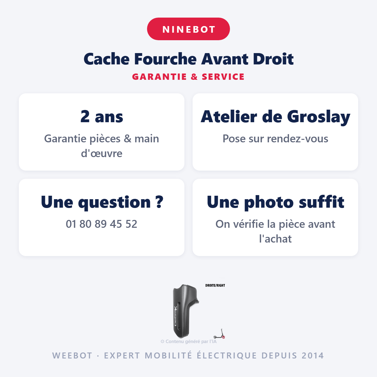 Cache Fourche Avant Droit : garantie 2 ans et service après-vente