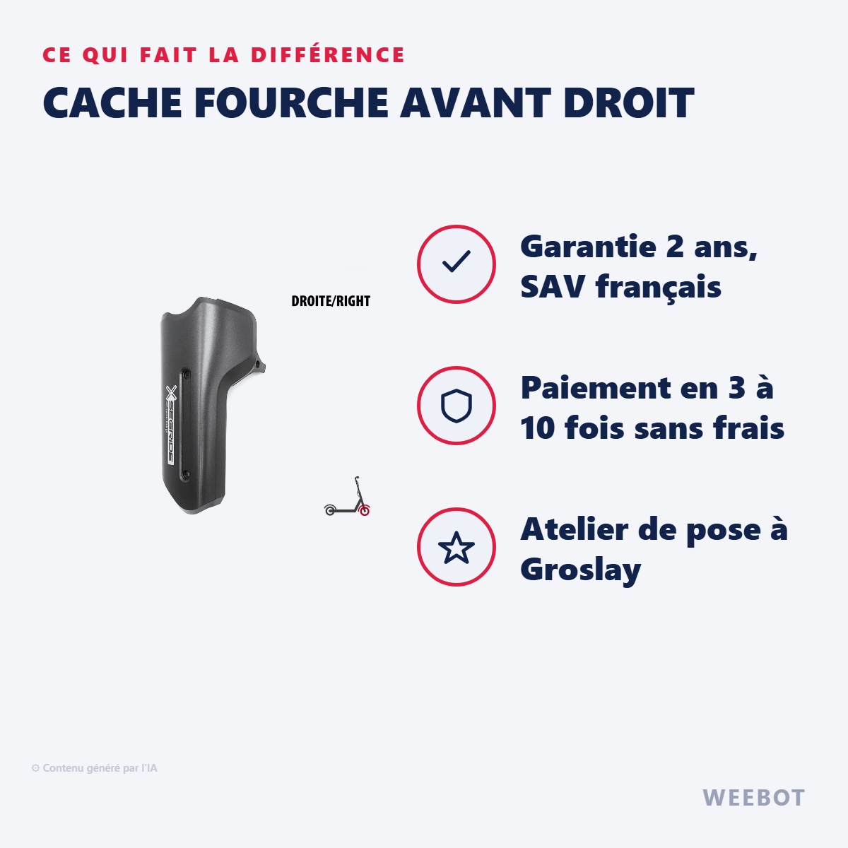Cache Fourche Avant Droit : les points forts
