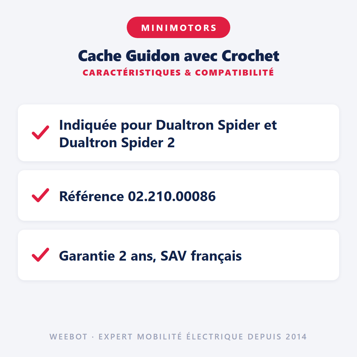 Cache Guidon avec Crochet : caractéristiques et compatibilité