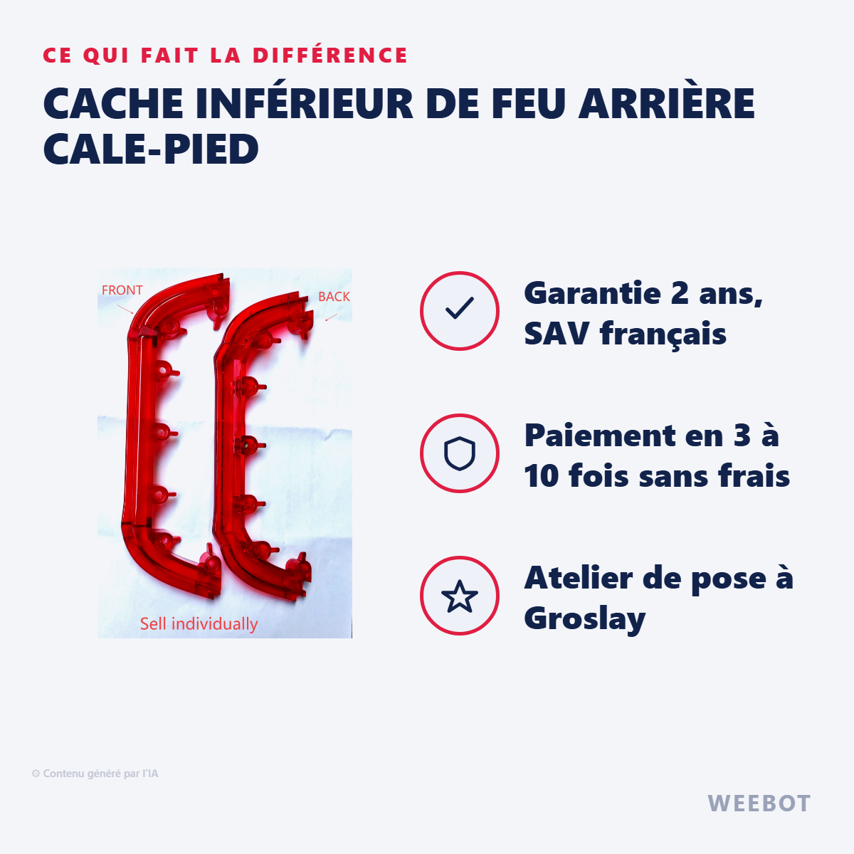 Cache Inférieur de Feu Arrière Cale-Pied : les points forts