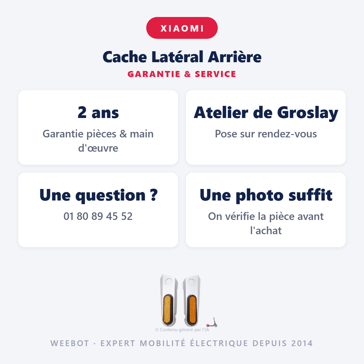 Cache Latéral Arrière : garantie 2 ans et service après-vente