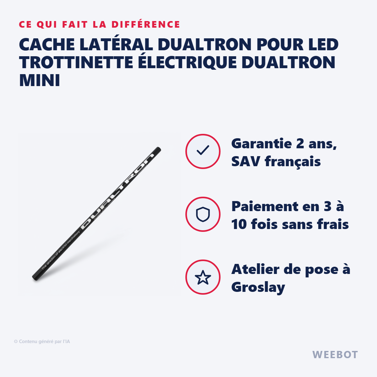 Cache Latéral Dualtron pour Led Trottinette Électrique Dualtron Mini : les points forts