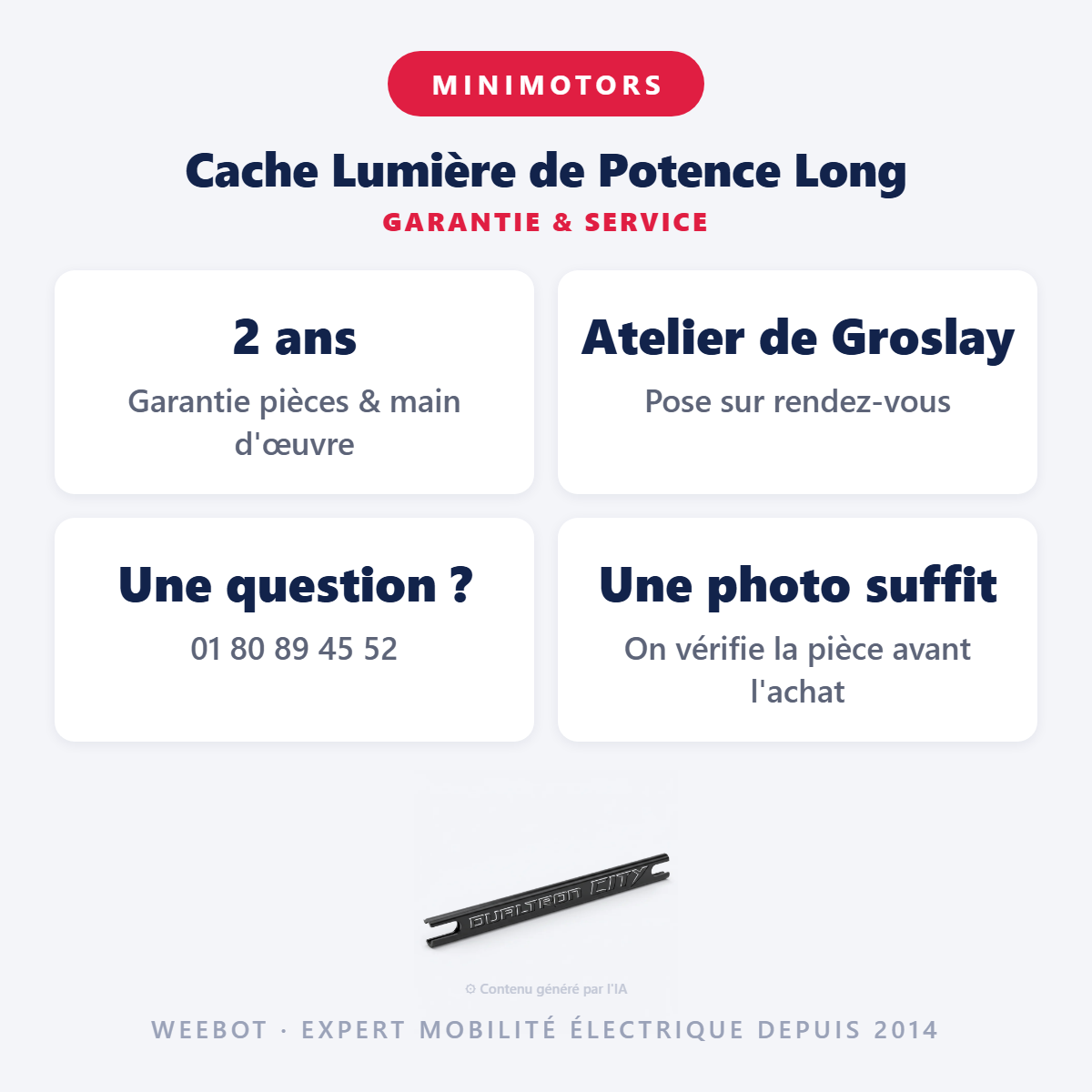 Cache Lumière de Potence Long : garantie 2 ans et service après-vente