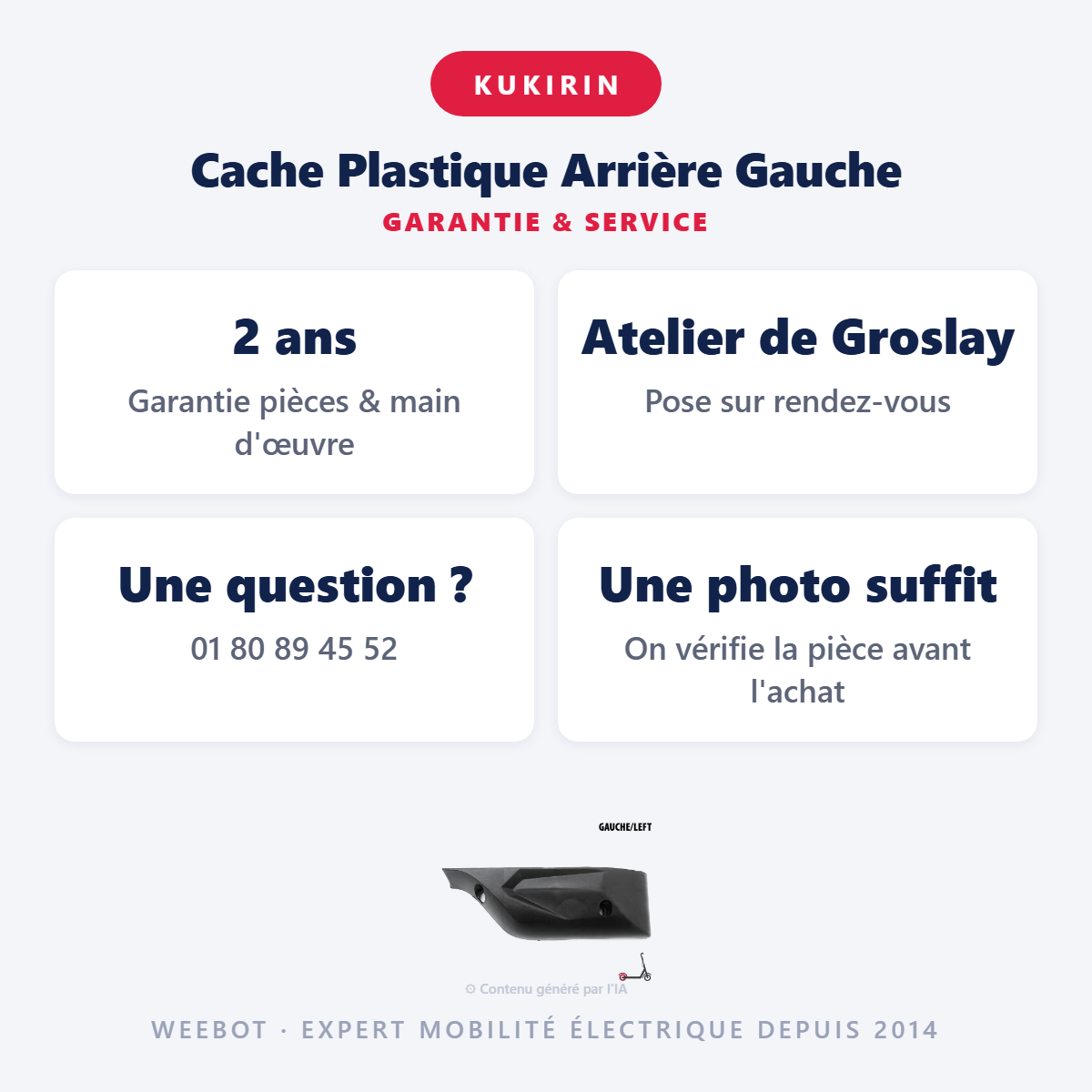 Cache Plastique Arrière Gauche : garantie 2 ans et service après-vente