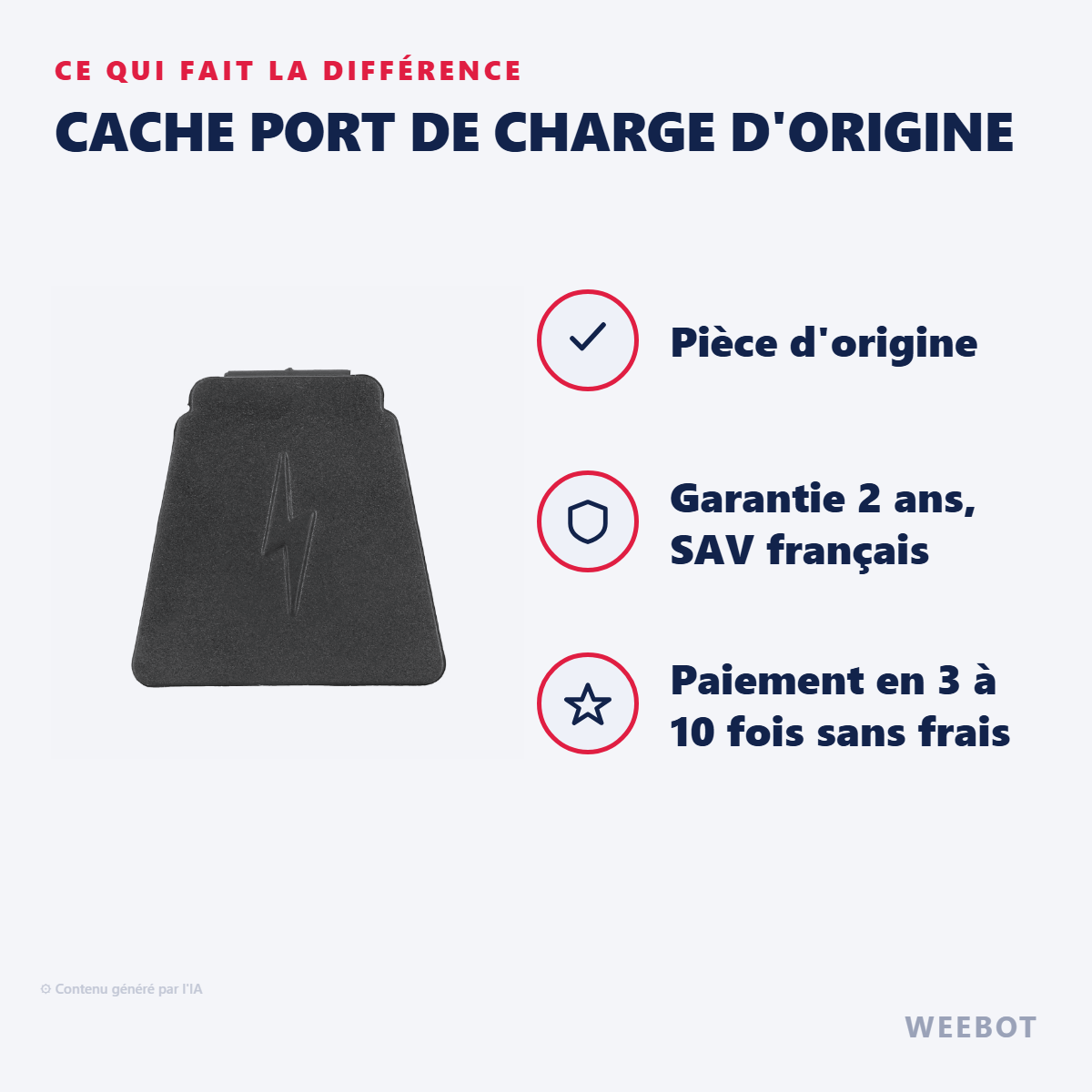 Cache Port de Charge d'Origine : les points forts