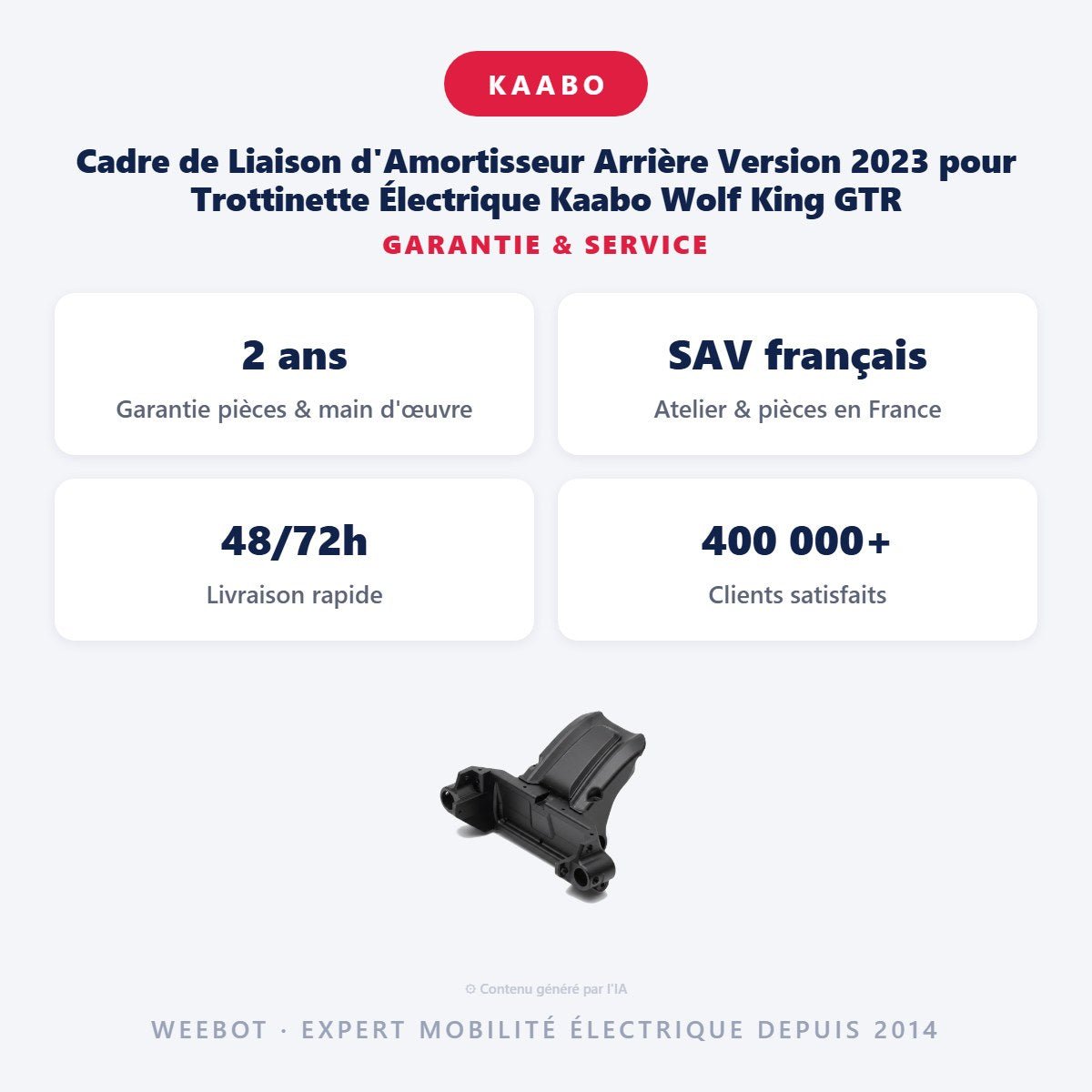 Cadre de Liaison d'Amortisseur Arrière Version 2023 pour Trottinette Électrique Kaabo Wolf King GTR - Weebot