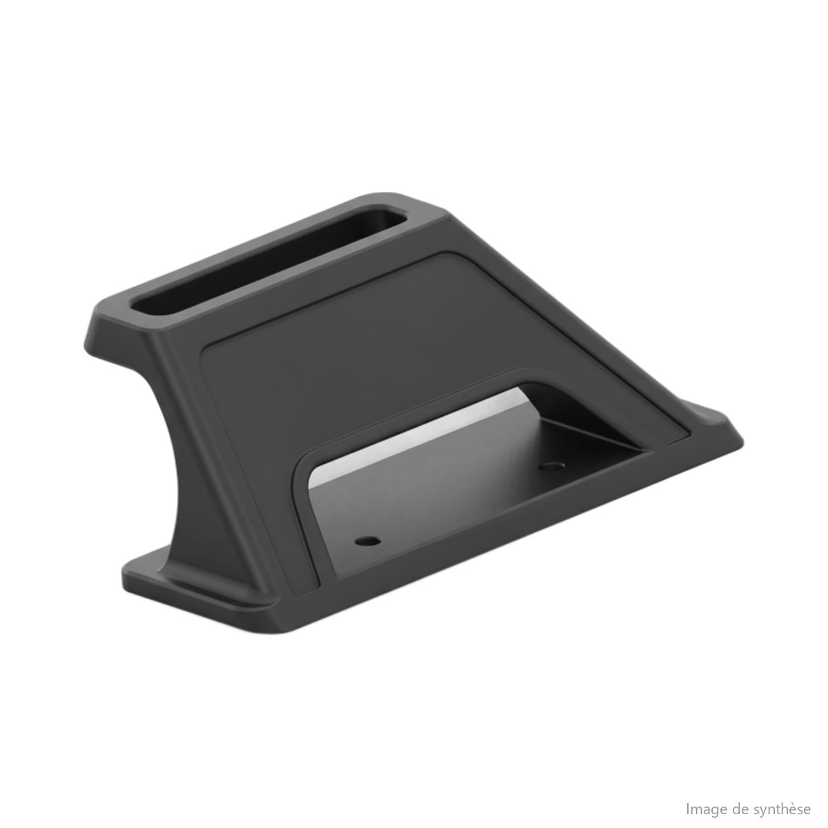 Modélisation 3D d'un cale-pied arrière pour trottinette électrique Dualtron Popular vu de trois-quarts
