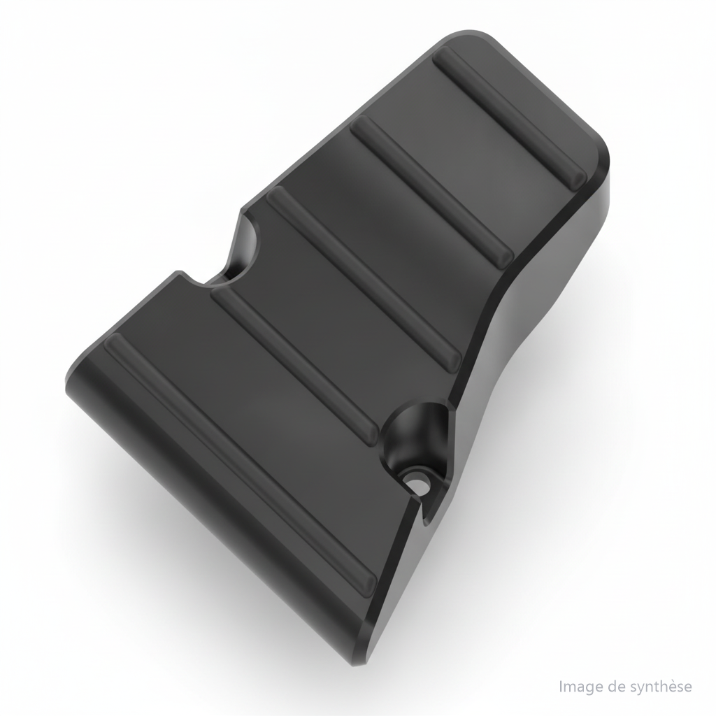 Schéma technique du cale-pied gauche pour trottinette électrique Dualtron X vu en perspective