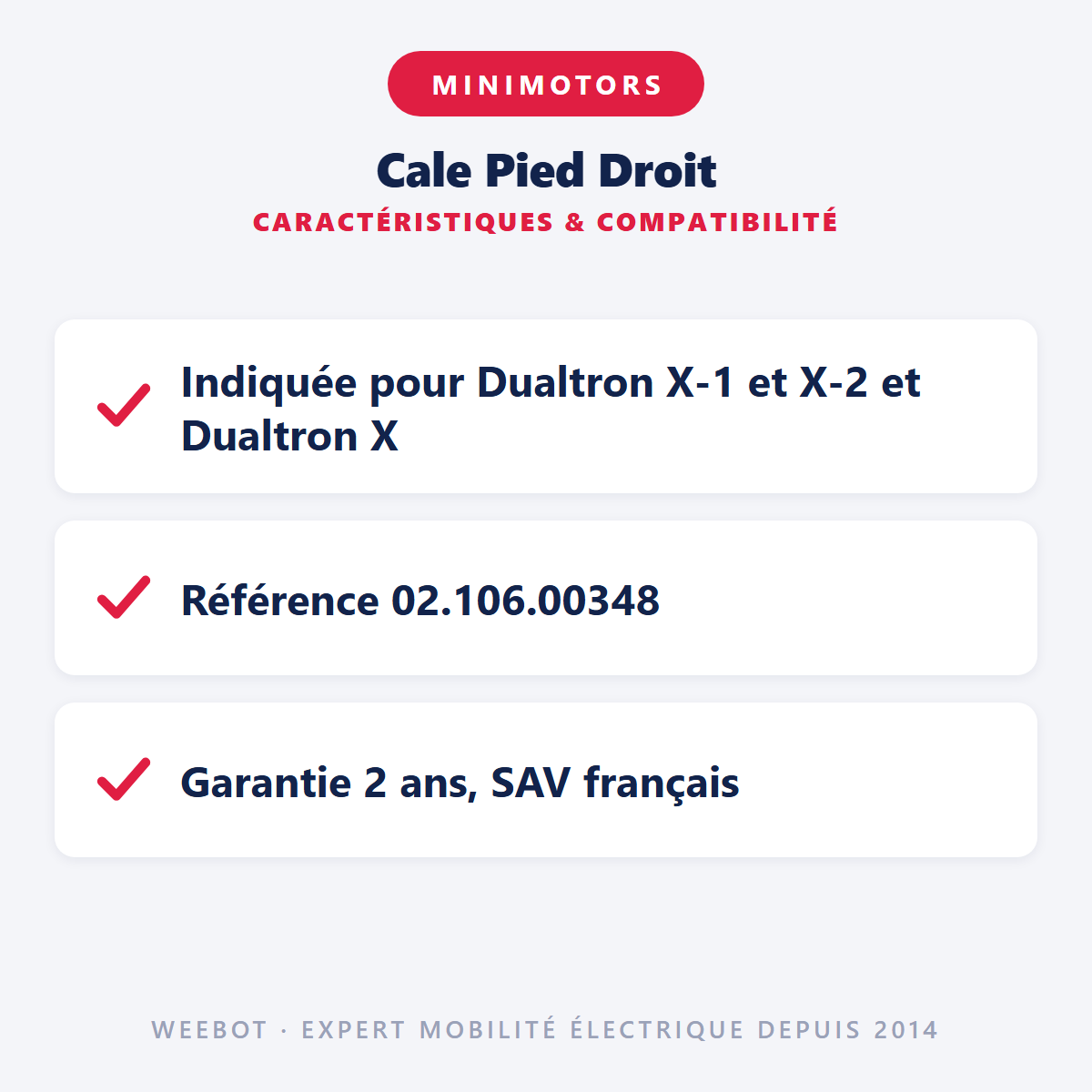 Cale Pied Droit : caractéristiques et compatibilité