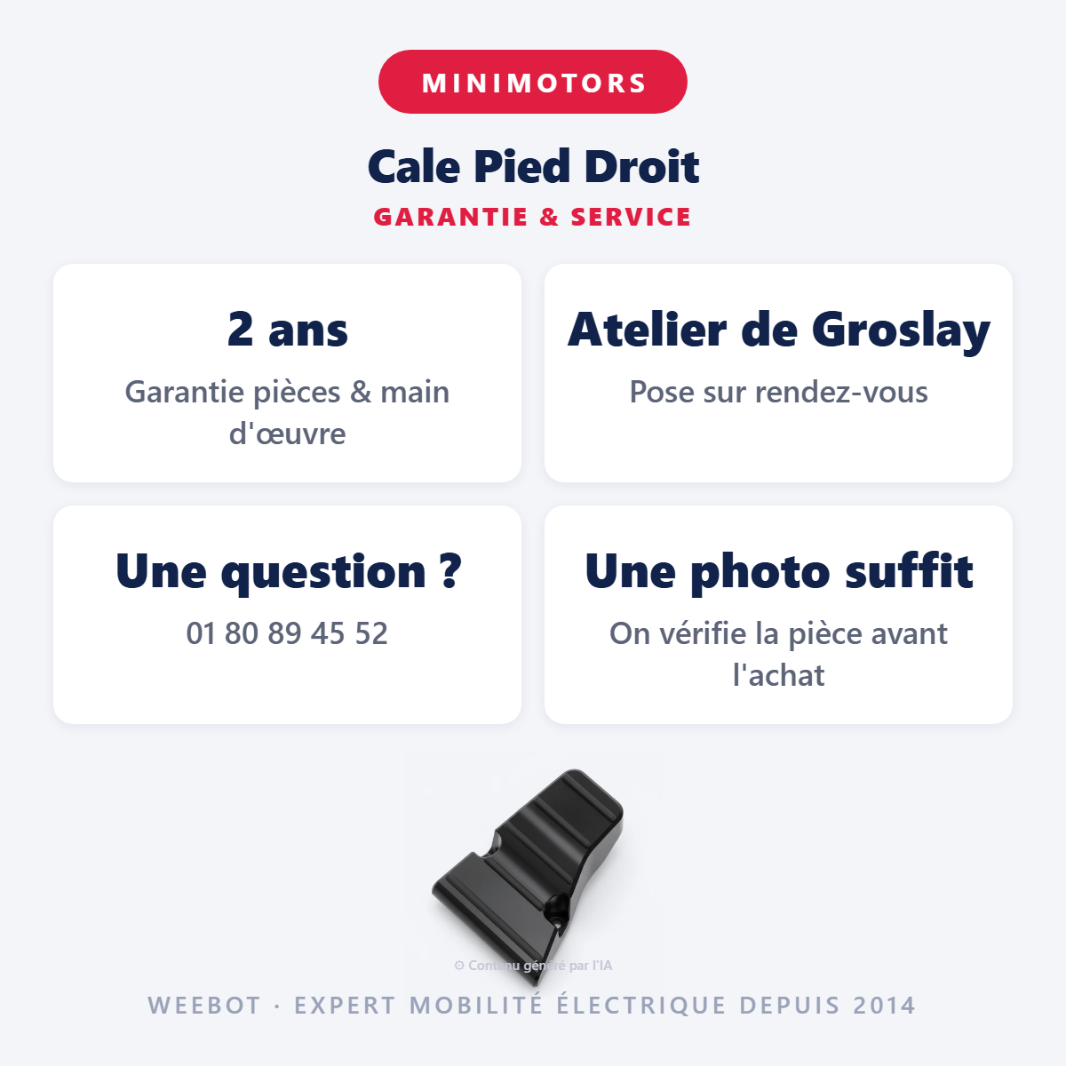 Cale Pied Droit : garantie 2 ans et service après-vente