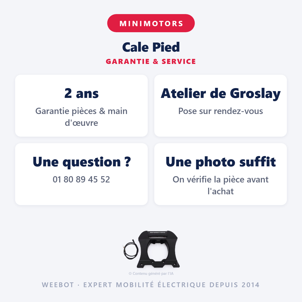 Cale Pied : garantie 2 ans et service après-vente