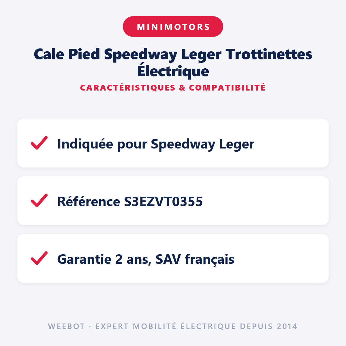 Cale Pied Speedway Leger Trottinettes Électrique : caractéristiques et compatibilité