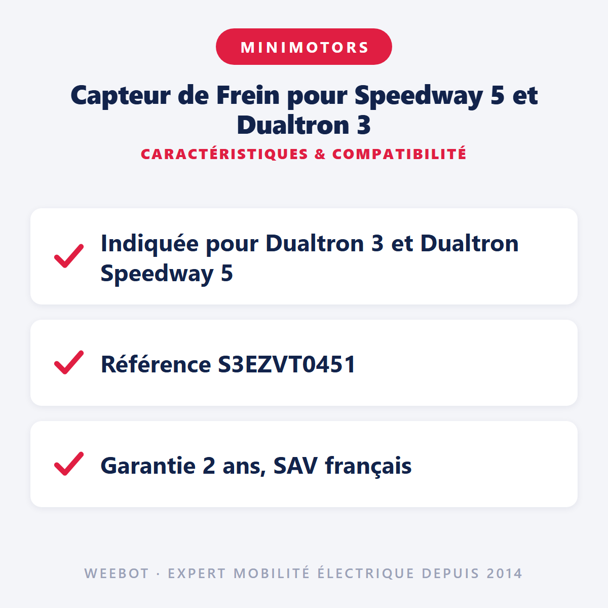 Capteur de Frein pour Speedway 5 et Dualtron 3 : caractéristiques et compatibilité