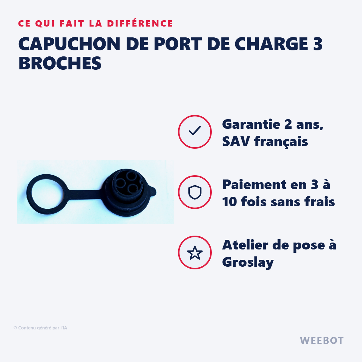 Capuchon de Port de Charge 3 Broches : les points forts